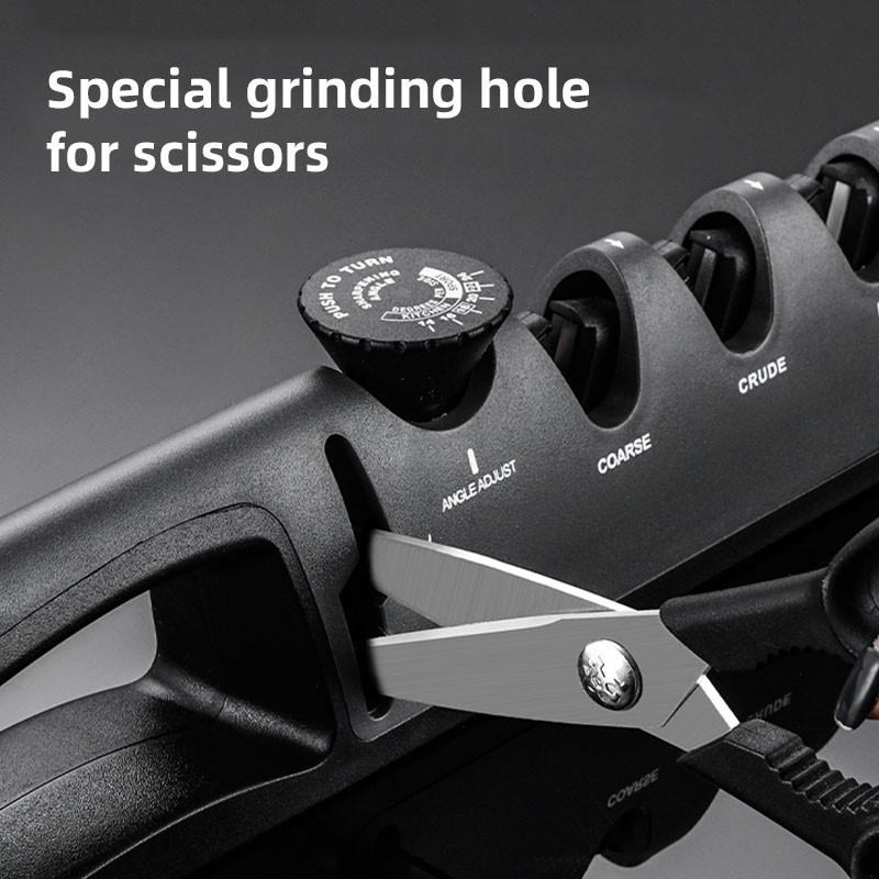 Knife Sharpener 5 in 1 Professional Kitchen Scissors Sharpening Tool Whetstone Tungsten Diamond Adjust Angle Grinding Machine