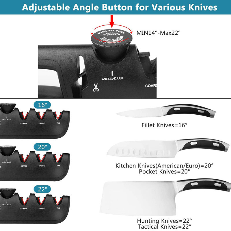 Knife Sharpener 5 in 1 Professional Kitchen Scissors Sharpening Tool Whetstone Tungsten Diamond Adjust Angle Grinding Machine