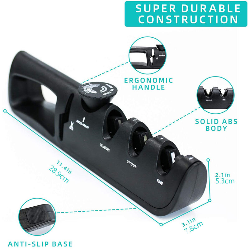 Knife Sharpener 5 in 1 Professional Kitchen Scissors Sharpening Tool Whetstone Tungsten Diamond Adjust Angle Grinding Machine