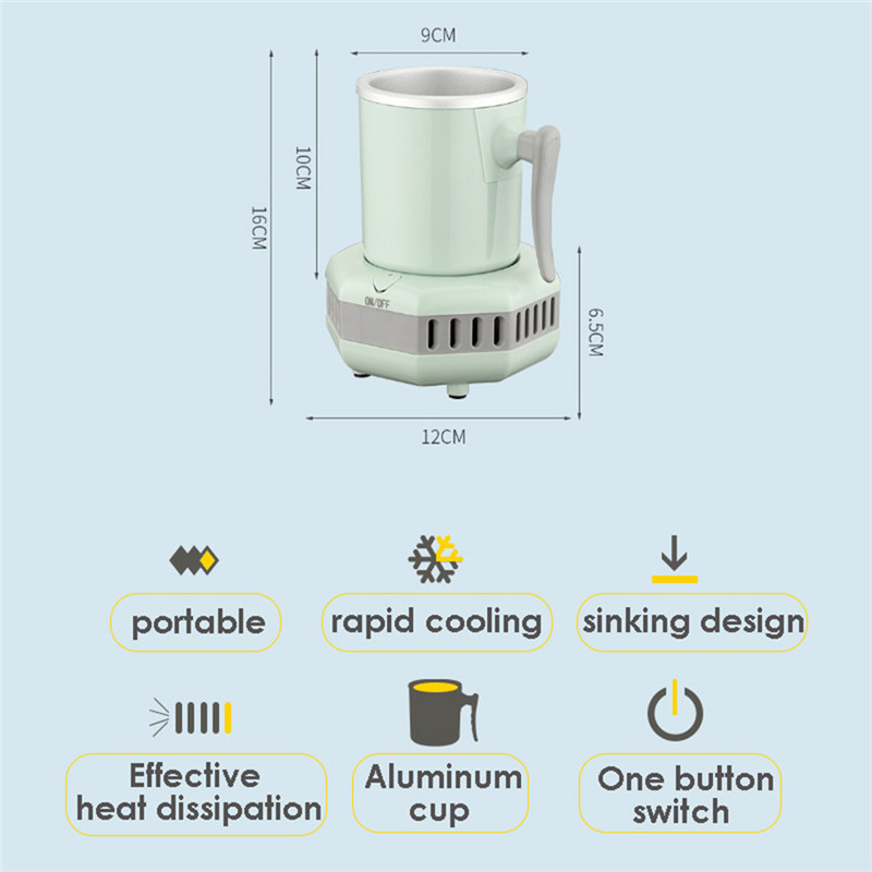 Summer Electric Drink Cooler Kettle Drink Chiller Portable Quick Electric Beverage Cup Cooling Ice Making for Milk Coffee EU/UK
