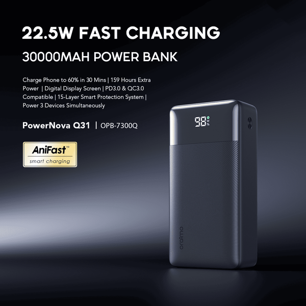 Oraimo PowerNova Q31 30000mAh 22.5W Fast Charging Power Bank