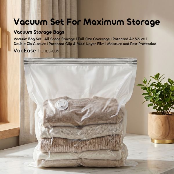 Oraimo VacEase Compact Durable Vacuum Storage Bags (6 pcs )