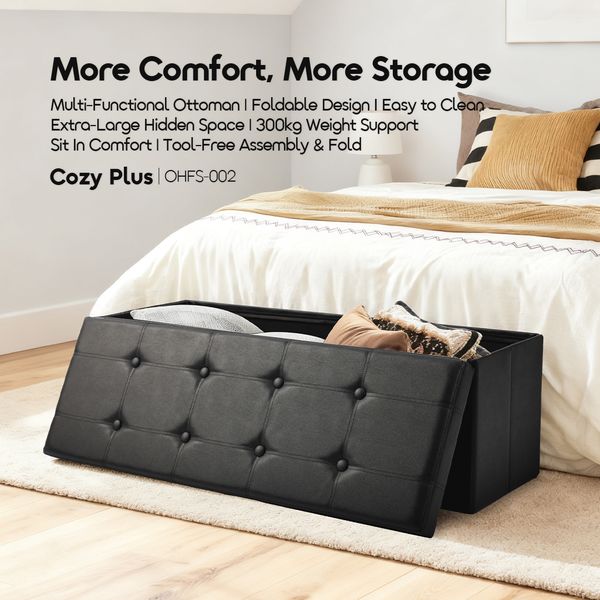 Oraimo Cozy Plus Extra-Large Foldable Design Storage Ottoman