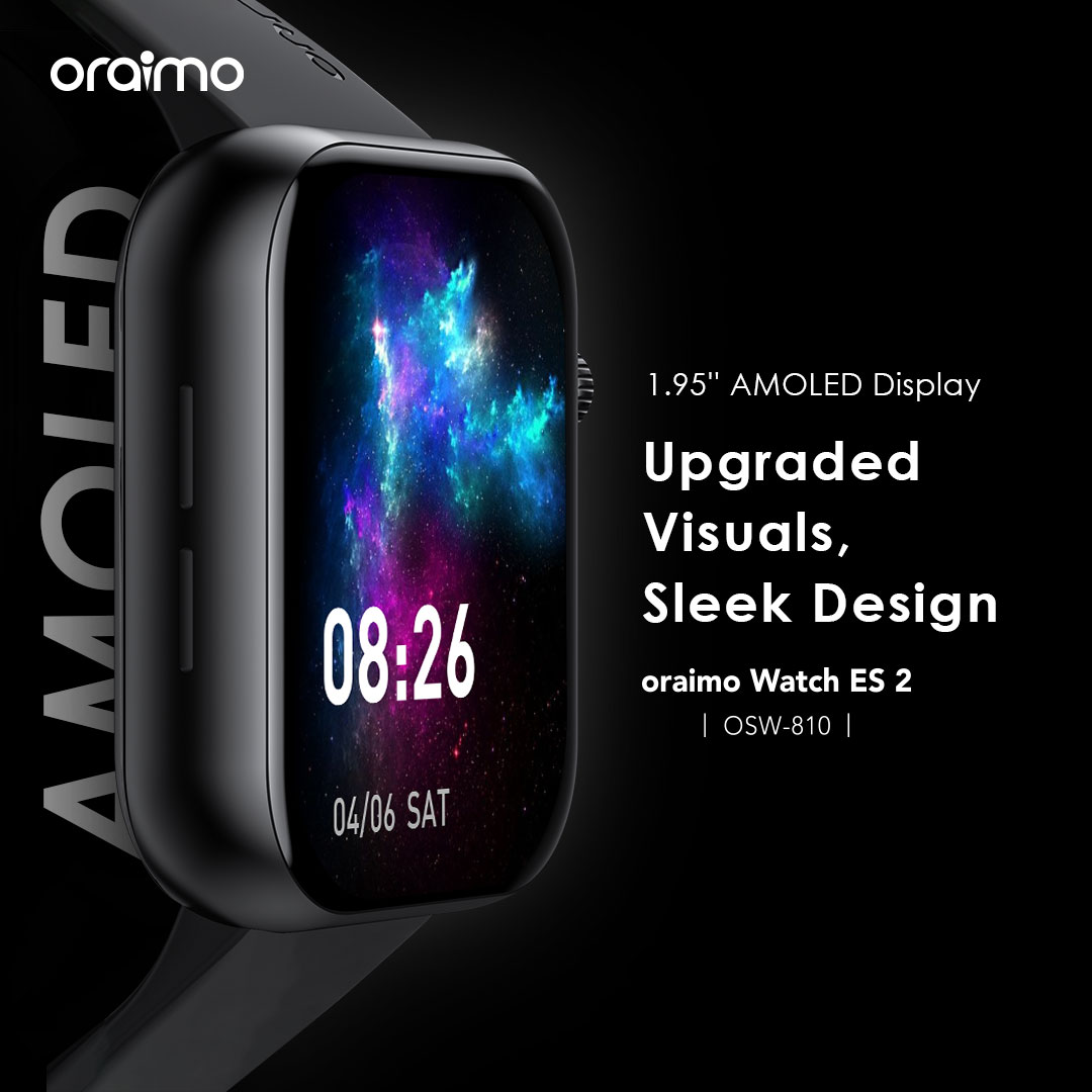 Oraimo Watch ES 2 1.95″ AMOLED IP68 Smart Watch