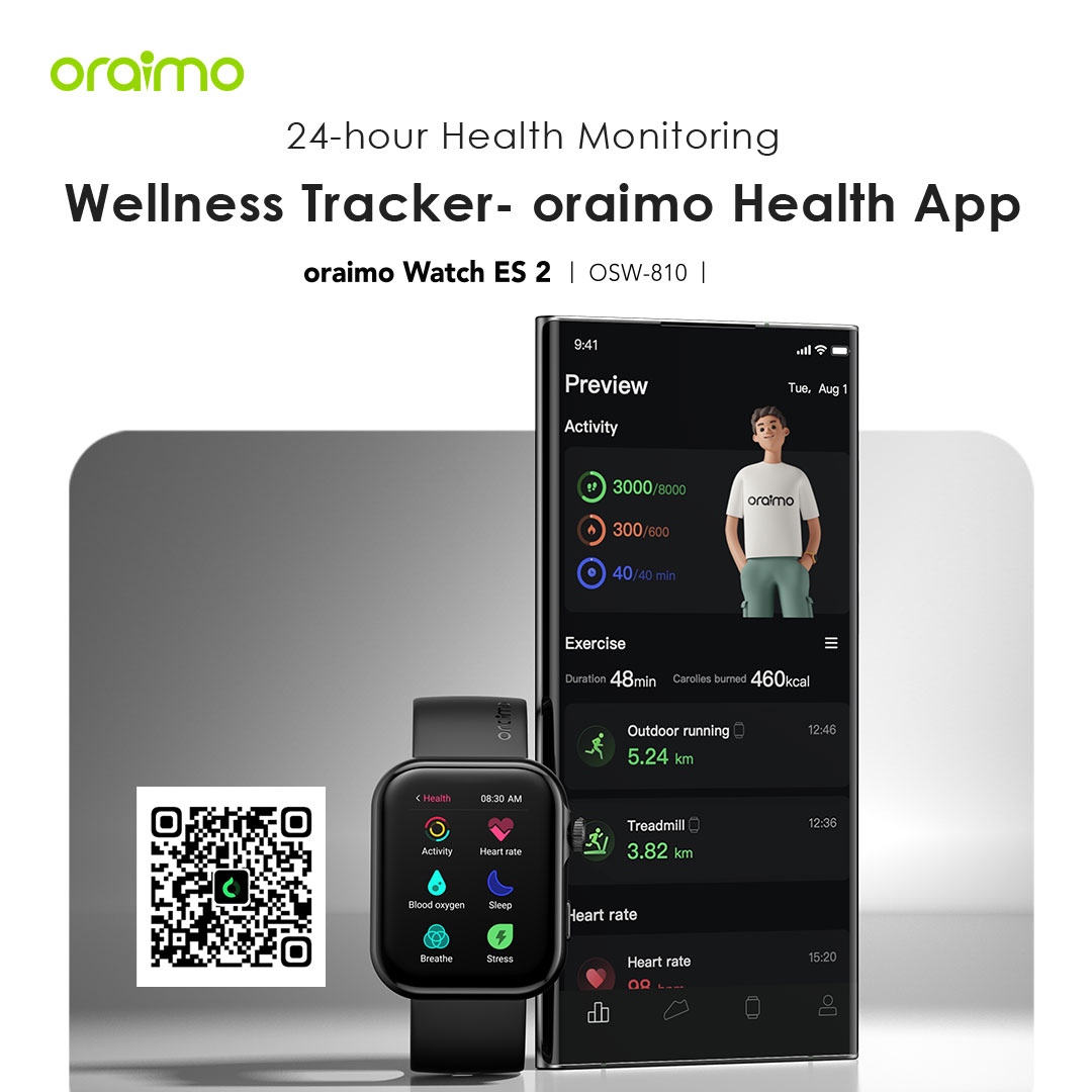 Oraimo Watch ES 2 1.95″ AMOLED IP68 Smart Watch