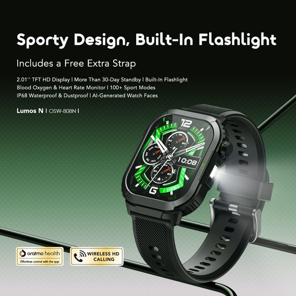 Oraimo Watch Lumos N 2.01'' HD Display IP68 Smart Watch