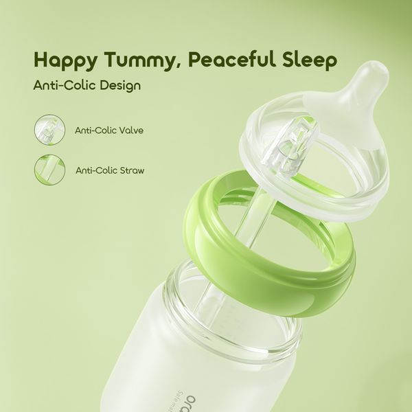 Oraimo PureBottle 160 160ml Anti-Colic Silicone Glass Baby Bottle