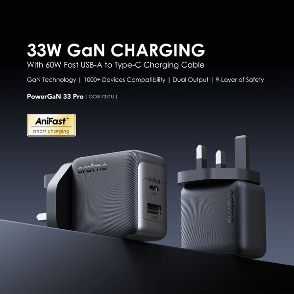 Oraimo PowerGaN 33 Pro 33W GaN Wall Charger