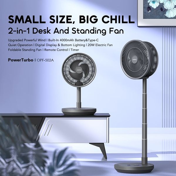 Oraimo Power Turbo 4000mAh Portable Folding Fan