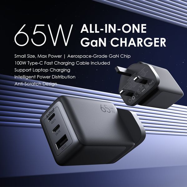 Oraimo HyperGaN 65 65W GaN Wall Charger Kit with 100W CC Cable