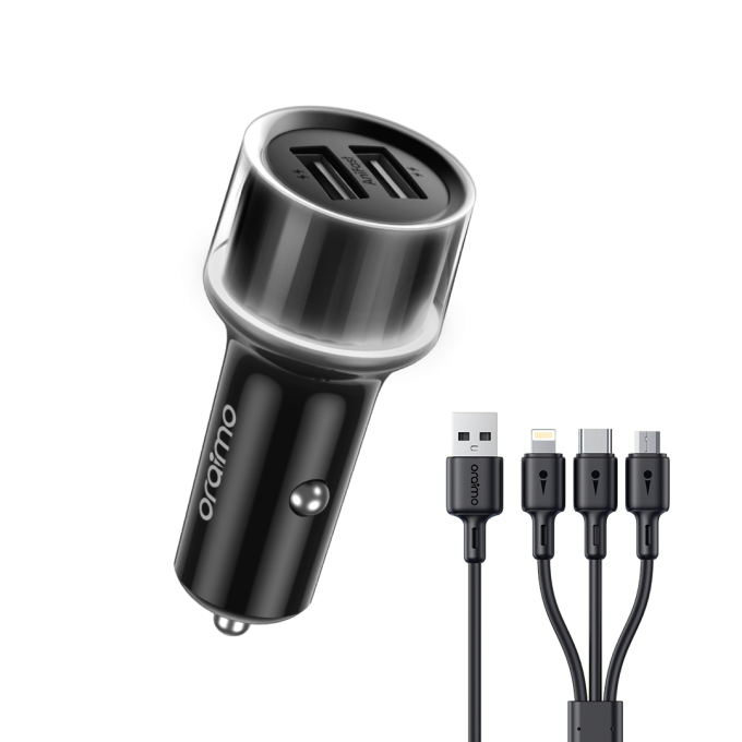 Oraimo Highway 15 15.5W Car Charger with 3-in-1 Cable