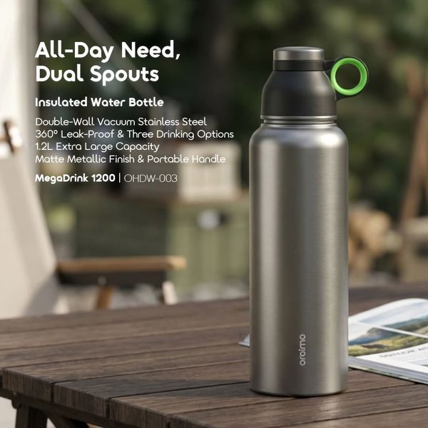 Oraimo MegaDrink 1200 Leakproof Portable 1.2L Insulated Water Bottle
