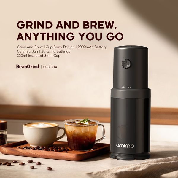 Oraimo BeanGrind 2 In 1 Portable 350ml Coffee Grinder