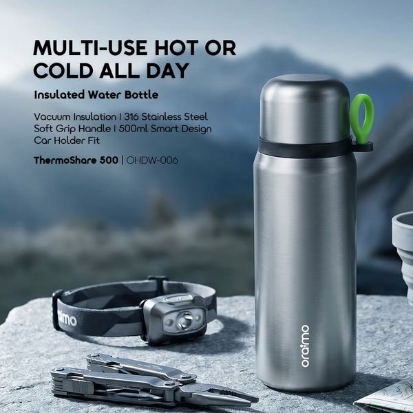 Oraimo ThermoShare 500 Vacuum Insulated Premium 500ml Insulated Water Bottle