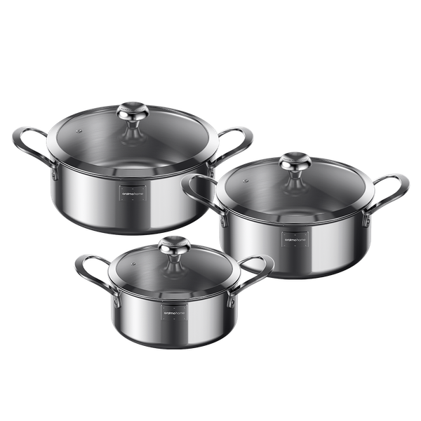 Oraimo Tri-Ply Set Durable Versatile Stainless Steel Cookware Set(6pcs)