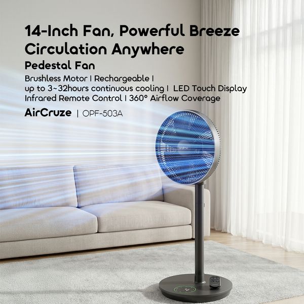 Oraimo AirCruze 14 Inch Rechargeable Pedestal Fan