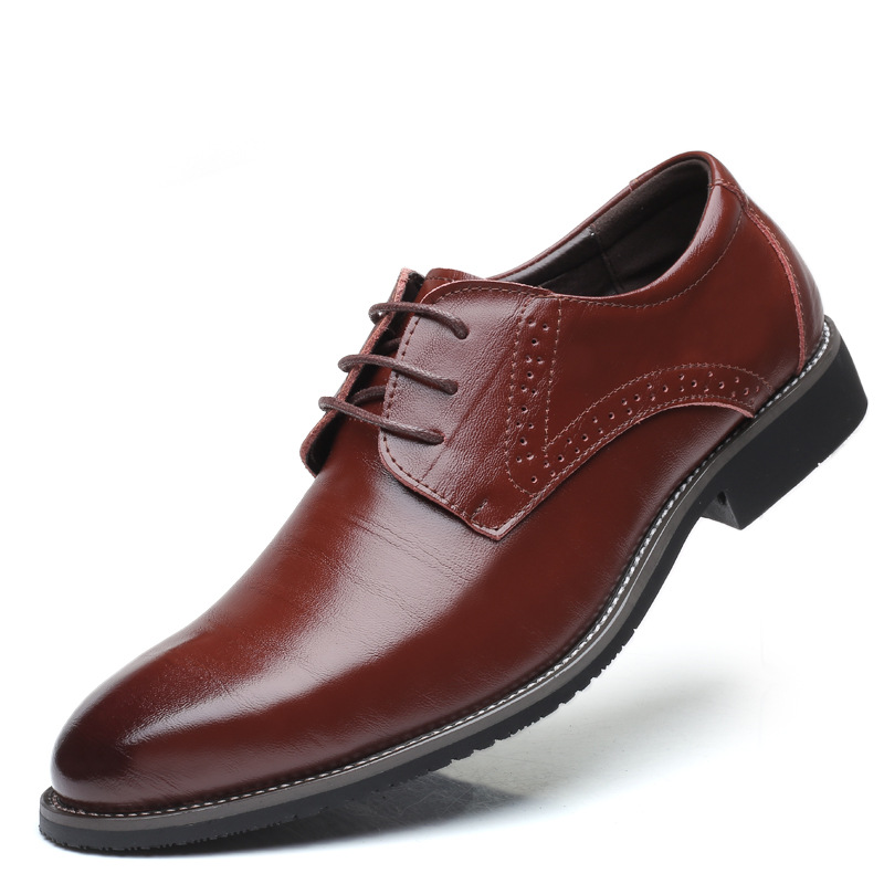 Men's casual leather shoes Blok fashion British plus size men's shoes men's shoes