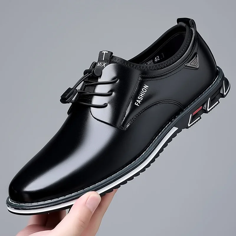 Men Casual Shoes Fashion Business Men Shoes Comfort Slip on Male Loafers Platform Leather Work Shoes
