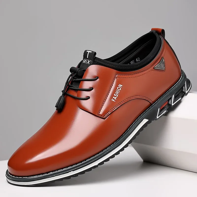 Men Casual Shoes Fashion Business Men Shoes Comfort Slip on Male Loafers Platform Leather Work Shoes