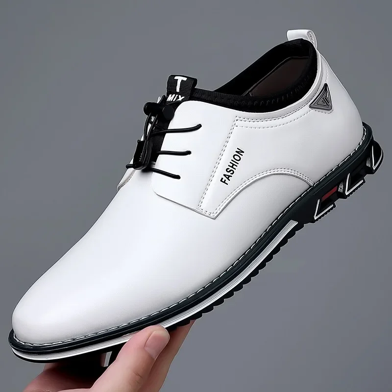 Men Casual Shoes Fashion Business Men Shoes Comfort Slip on Male Loafers Platform Leather Work Shoes