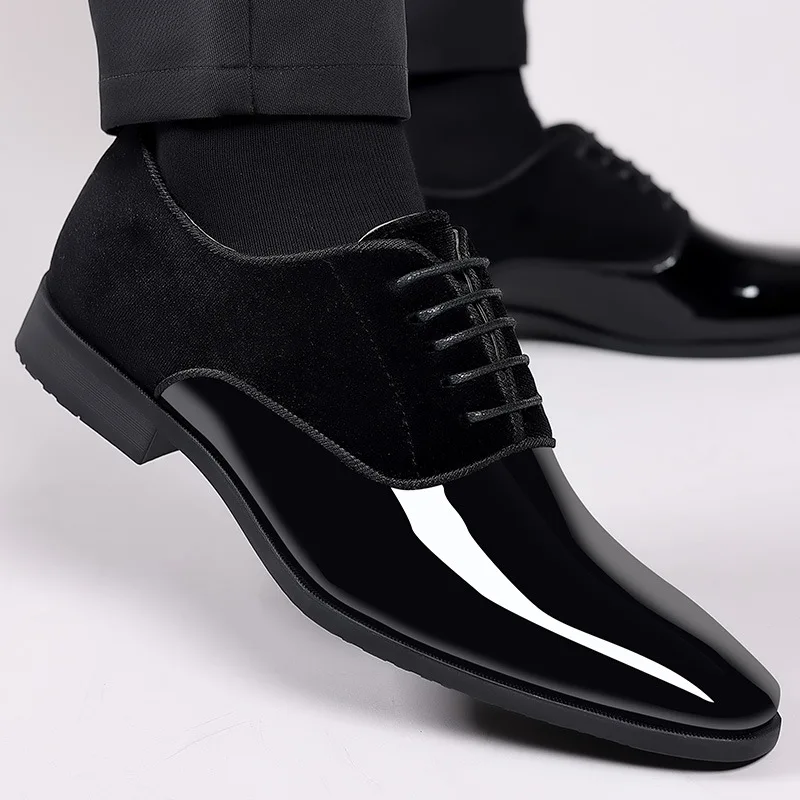Men's formal wear new business leather shoes Men Casual Lace Up Formal Shoes Office Work Shoe for Male fashion Wedding Oxfords