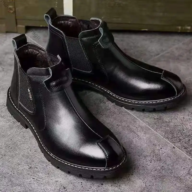 Leather Men Shoes Set Foot Casual Slip on Men Loafers Men Flats High Quality Moccasins Shoes Plus Size Handmade Shoes Boots