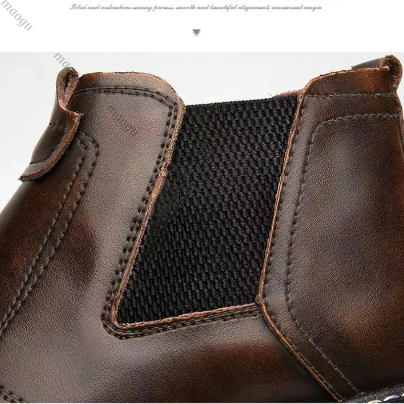 Leather Men Shoes Set Foot Casual Slip on Men Loafers Men Flats High Quality Moccasins Shoes Plus Size Handmade Shoes Boots