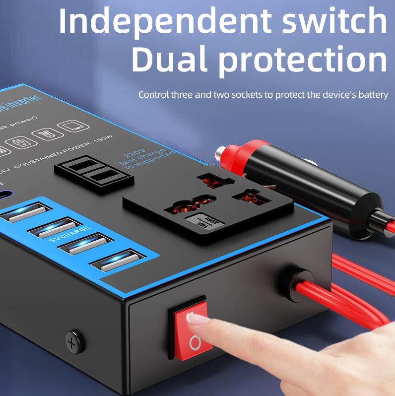 12V 24V To 220V 1500W Car Power Inverter  Mobile Phone USB Charging Truck Home Socket Auto Charger Converter Adapter
