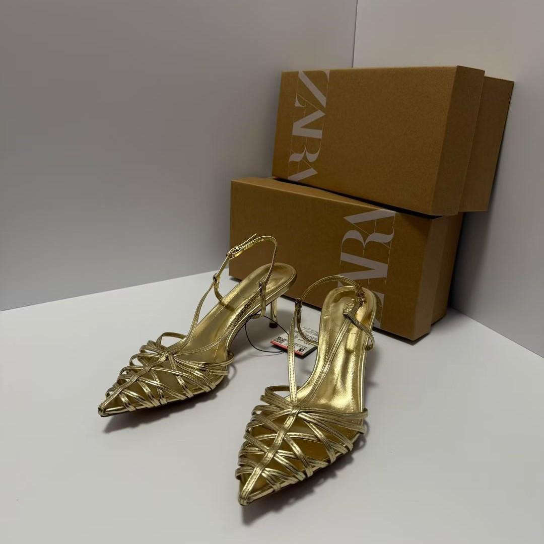 Free delivery of high-quality 2026 new summer women's shoes hot selling steel heel buckle with exposed toe women's shoes