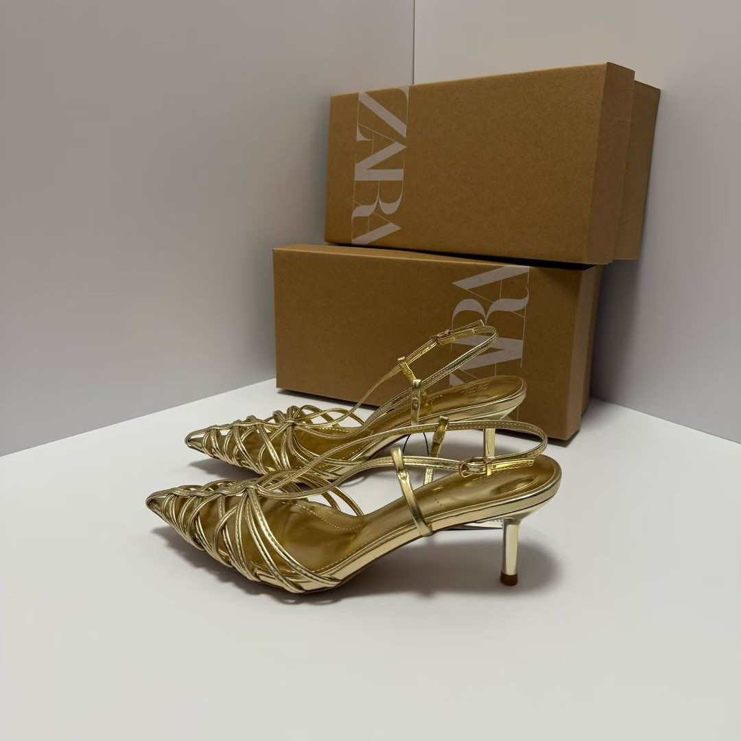 Free delivery of high-quality 2026 new summer women's shoes hot selling steel heel buckle with exposed toe women's shoes