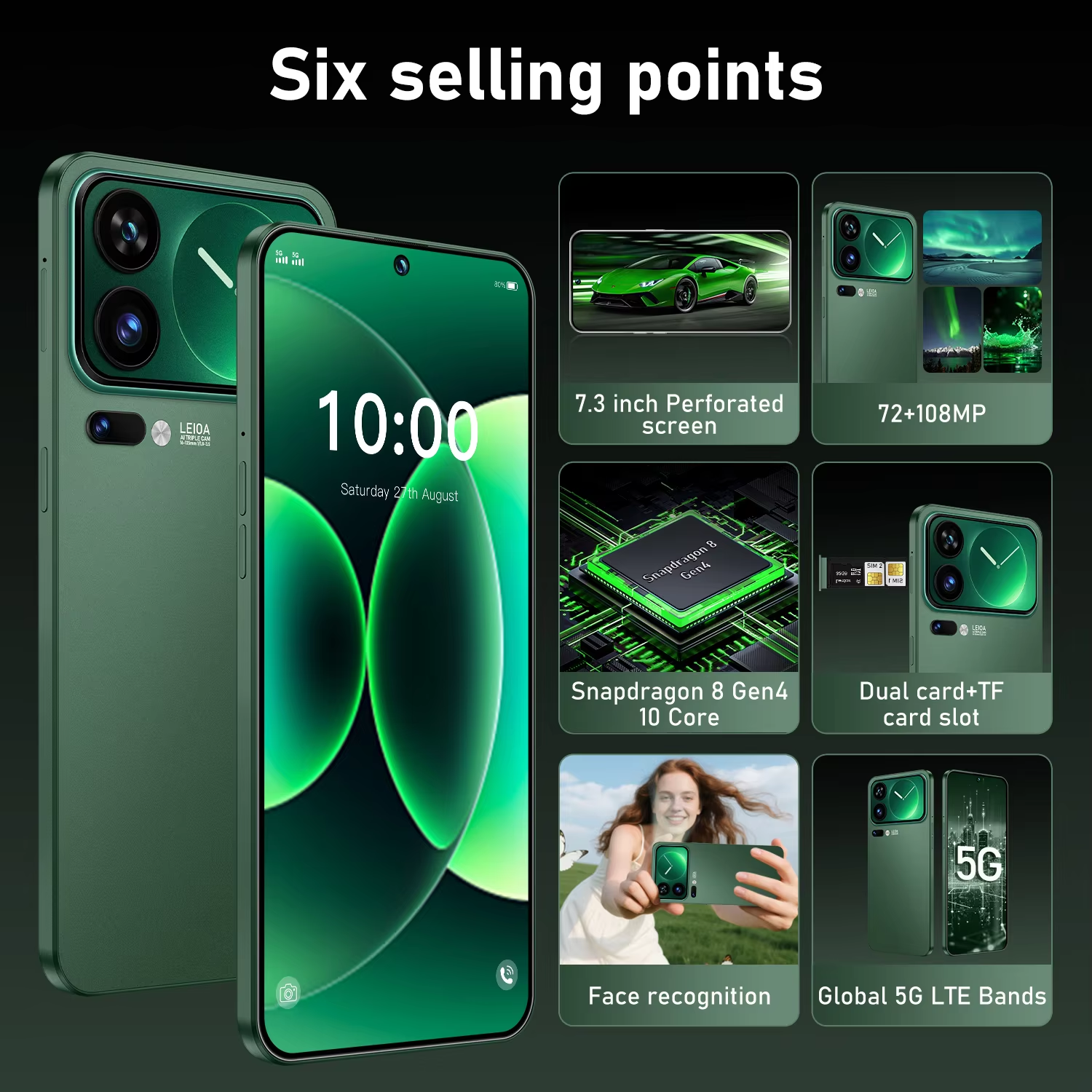 2026 NEW M17 Pro Max 7.3"Android 15 7800mAh Battery 108MP Camera Facial Recognition Function High Quality