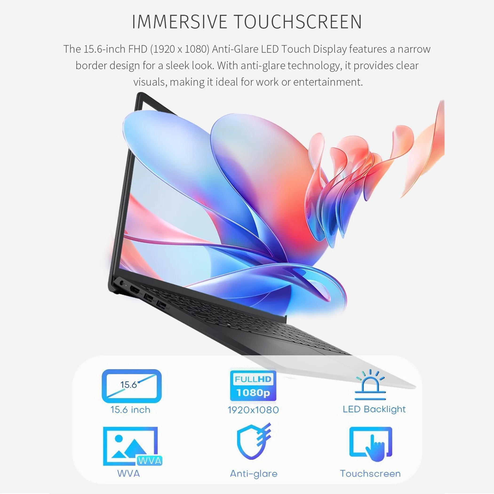 Dell – 15.6 FHD Touchscreen Laptop – Intel Core i7 1355U 2023 – 16GB Memory – 1TB Storage – Carbon Black