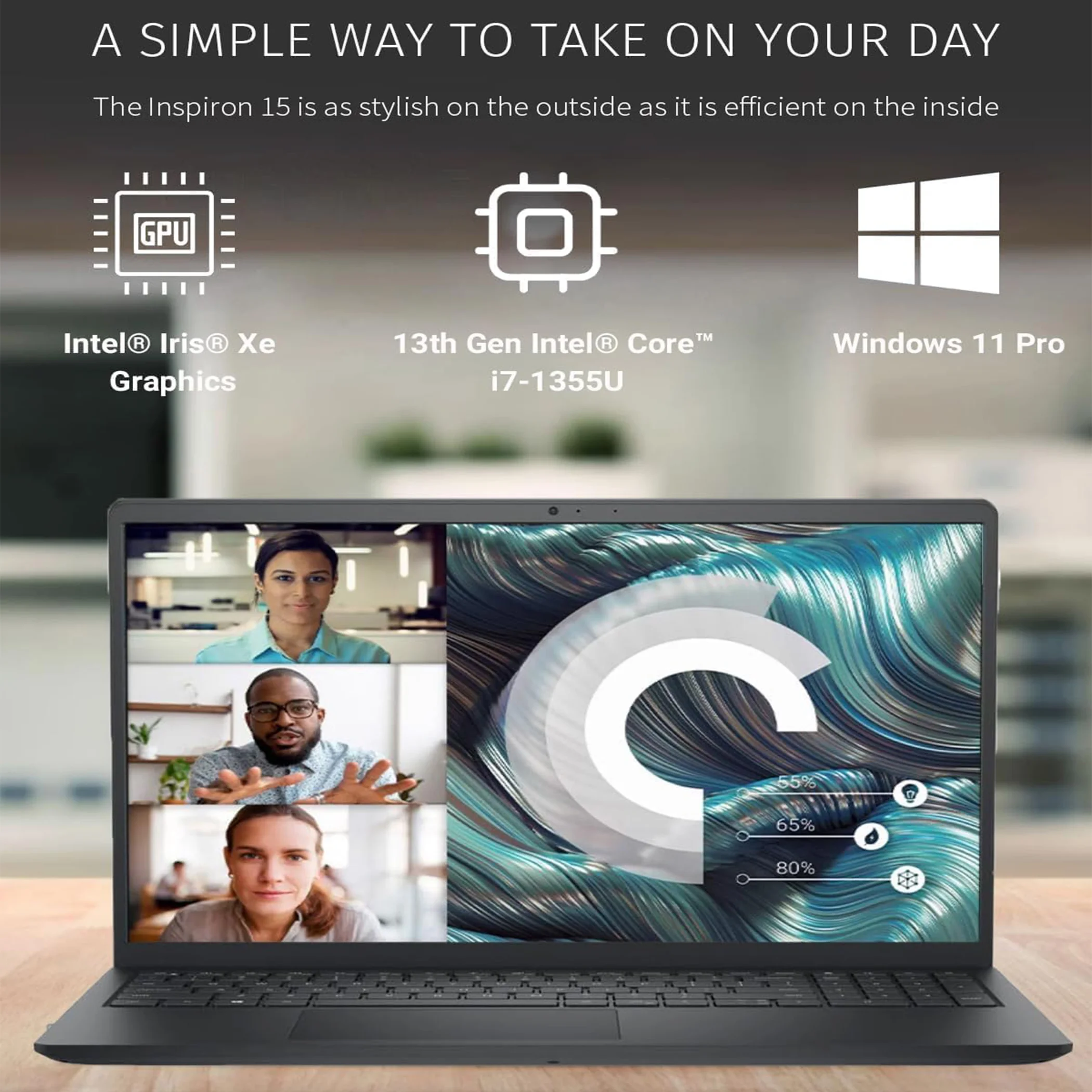 Dell – 15.6 FHD Touchscreen Laptop – Intel Core i7 1355U 2023 – 16GB Memory – 1TB Storage – Carbon Black