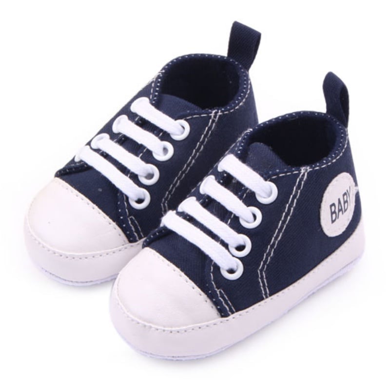 0-12M Bbay Slip-On First Walkers Newborn Toddler Canvas Sneakers Baby Boy Girl Soft Sole Crib Shoes First Walkers