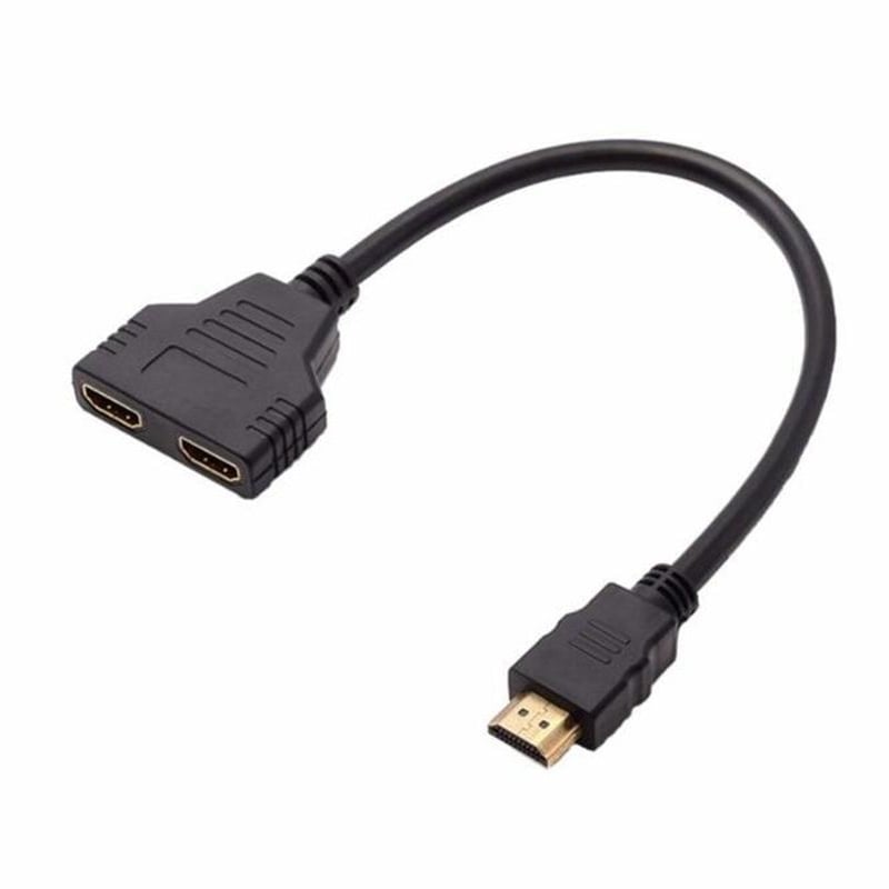 2 Dual Port Y Splitter 1080 V1.4 Male To Double Female Adapter Cable 1 Input 2 Output HDMI-compatible Converter Connect Aux Cord