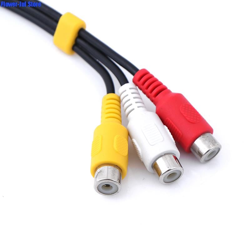 3.5mm Aux Male Stereo to 3 RCA Female Audio Video AV Adapter Cable for High-Performance Video and Audio Playback 1pcs 1PCS Black