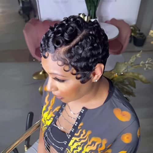 Pixie Cut Lace Front Human Hair Wigs 13x4 Lace 6inch Front Wigs Chic Elegent Short Curly Wigs Pixie Cut Curly Wig For Women