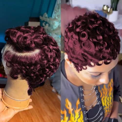 Pixie Cut Lace Front Human Hair Wigs 13x4 Lace 6inch Front Wigs Chic Elegent Short Curly Wigs Pixie Cut Curly Wig For Women