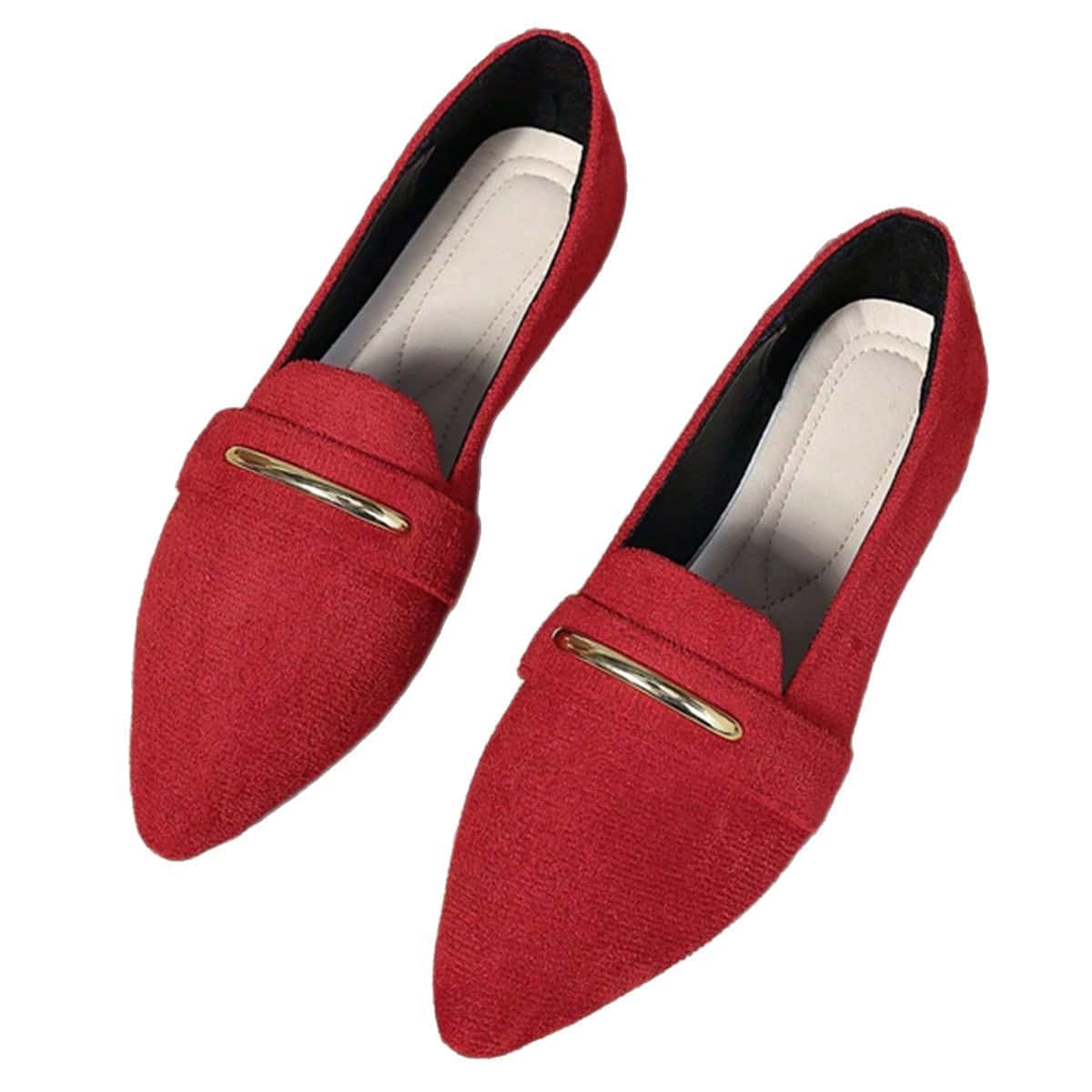 Free delivery of high-quality 2026 new summer women's shoes, hot selling pointed flat metal foot shoes for women