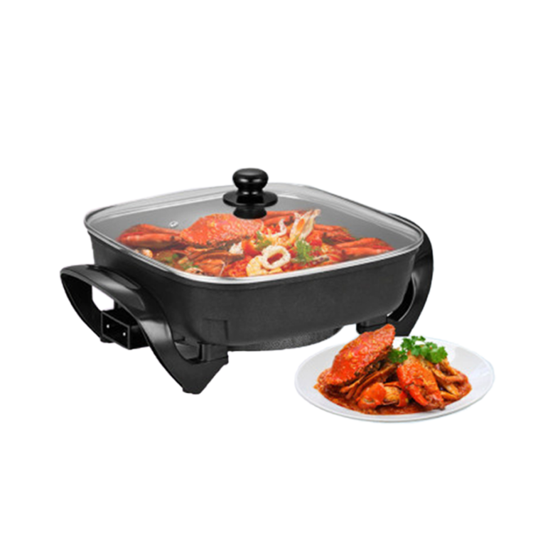 Decakila 1500W 30×30cm Electric Skillet| One Pot for all Cooking Needs, Variable Temperature Control, Non-stick Cooking Surface, Dishwasher Safe, Tempered Glass Lid [KEEC051B]