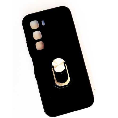 Infinix Hot 60 Case Slide Window Lens Protection with Magnetic Stand. Black