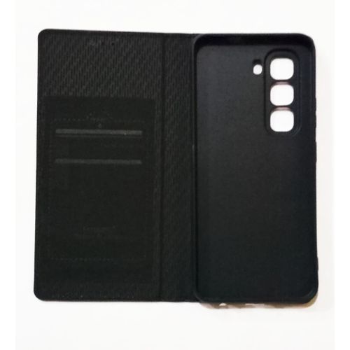 Infinix Hot 50 pro flip cover case leather style Color Black