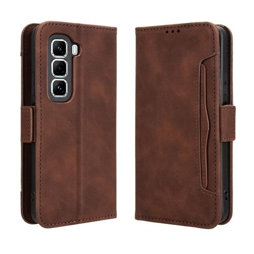 Infinix Hot 50 Pro(+) Plus Flip Leather Case With Magnetic Buckle - Brown