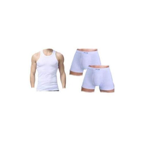 1 Classic Singlet / 2 Boxer Shorts - White