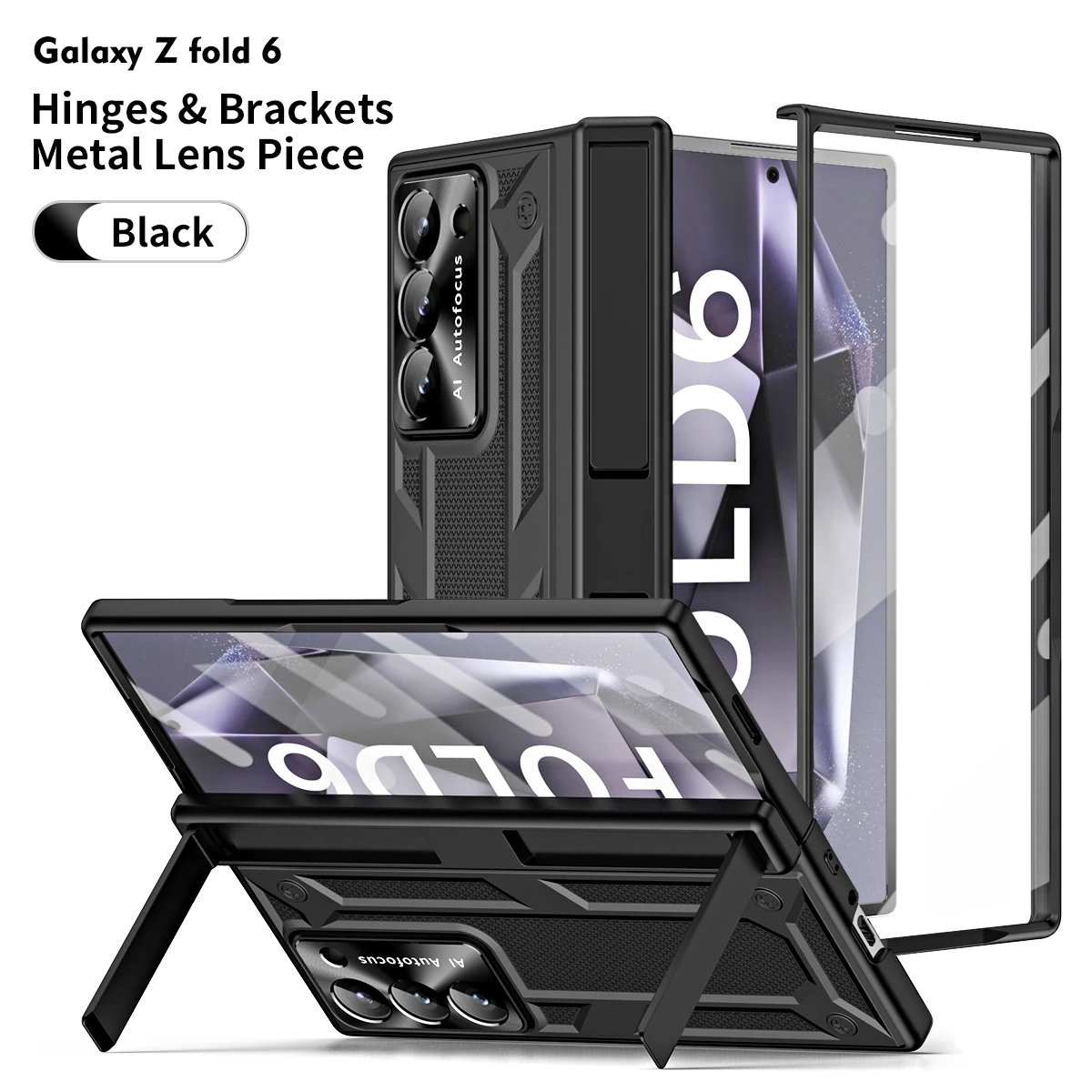 Transformer Design Heavy Duty Strong Drop Proof TPU PC Cover Case for Samsung Galaxy Z Fold 6 5G with Screen Protector