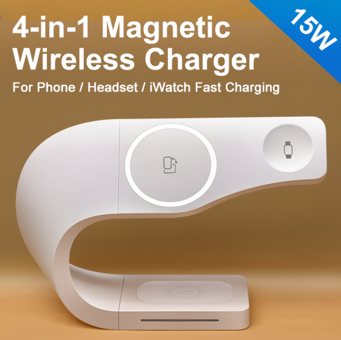 15W All-in-One Wireless Charger Stand for iPhone 14 13 12 Pro Max 13Mini Apple Watch AirPods Pro 2 Fast Wireless Charging Dock