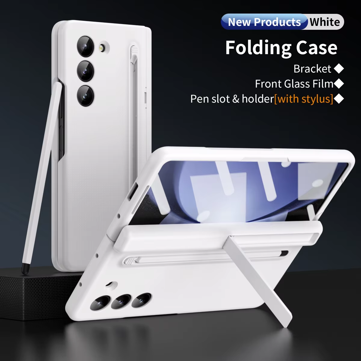 Fashion Wristband Pen Slot Stylus Case For Samsung Galaxy Z Fold 7 6 5 4 3 Hinge Full-pack Tempered Glass Film Protection Cover