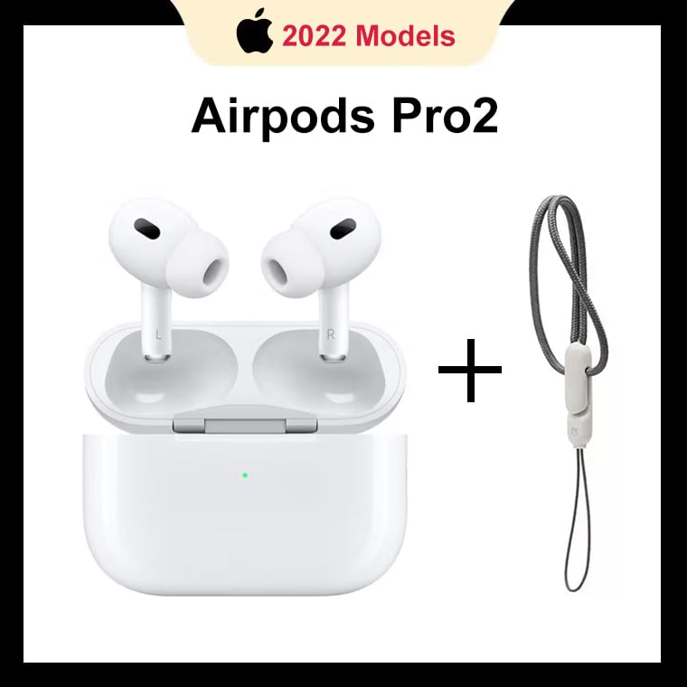 1:1 Original New Apple AirPods Pro 2 with Charging Case Wireless Bluetooth Earphone Active Noise Cancellation Music Game