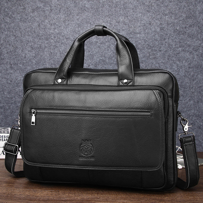 Luxury Genuine Leather Business Tote Men's Briefcase Male Real Cow Leather Men Shoulder Messenger Bag Travel Laptop Handbag