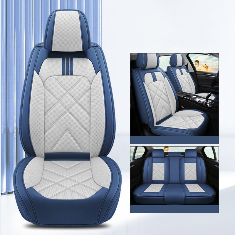 Leather Full Wrap Around Car Seat Cover Fits Most Cars Auto Seat Protector Universal Car Seat Cushion Four Seasons Universal